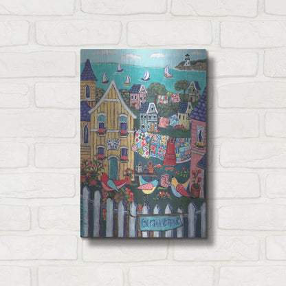 Luxe Metal Art 'Charming Cambria by the sea' by Holly Wojhan, Metal Wall Art,12x16