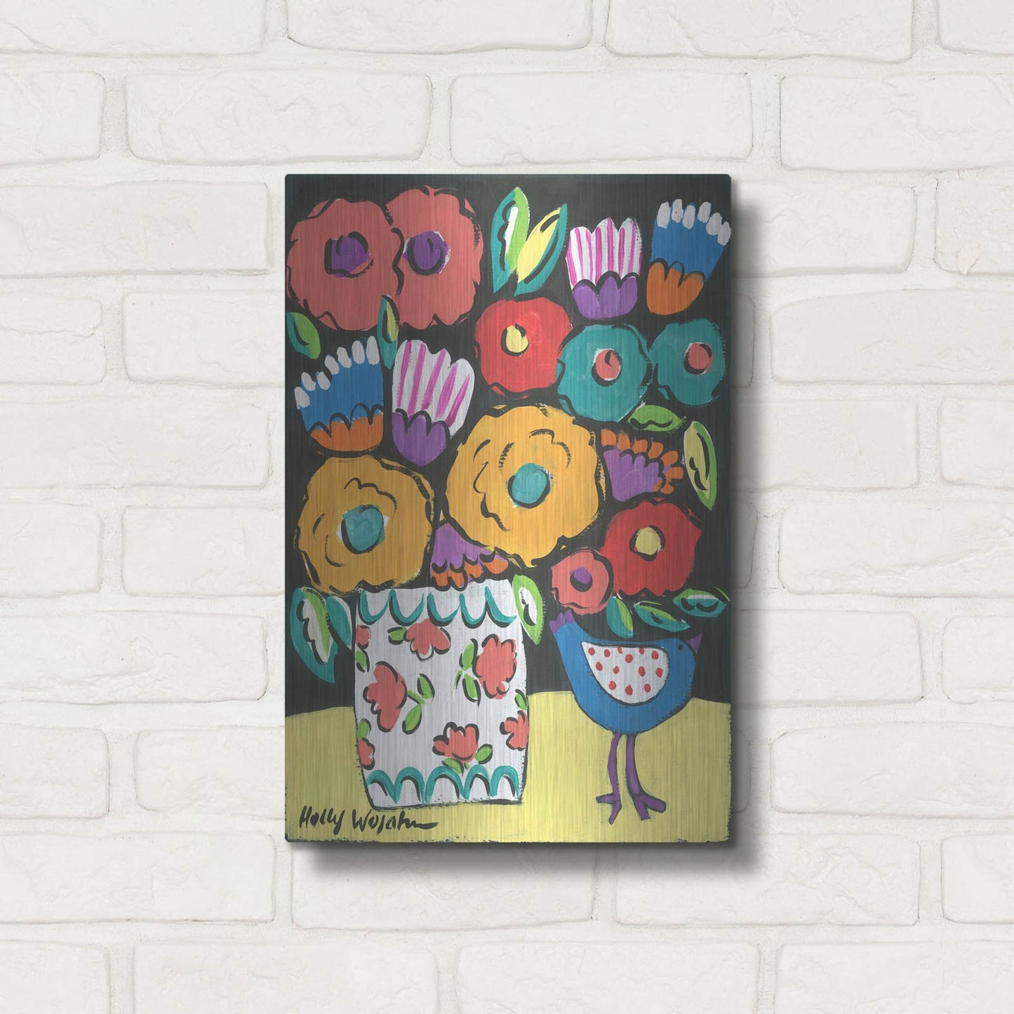 Luxe Metal Art 'Wild Flowers' by Holly Wojhan, Metal Wall Art,12x16