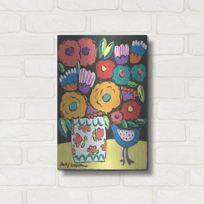 Luxe Metal Art 'Wild Flowers' by Holly Wojhan, Metal Wall Art,12x16