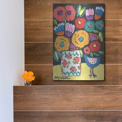 Luxe Metal Art 'Wild Flowers' by Holly Wojhan, Metal Wall Art,12x16