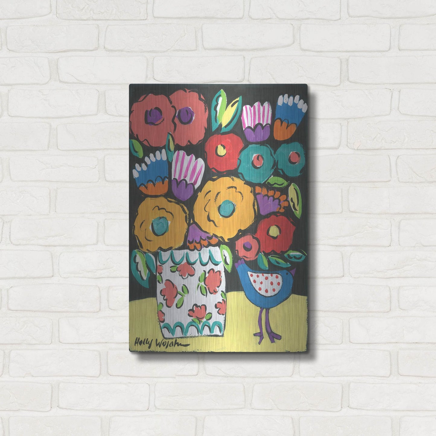 Luxe Metal Art 'Wild Flowers' by Holly Wojhan, Metal Wall Art,16x24