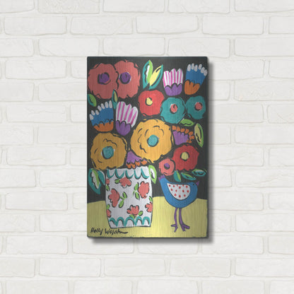 Luxe Metal Art 'Wild Flowers' by Holly Wojhan, Metal Wall Art,16x24