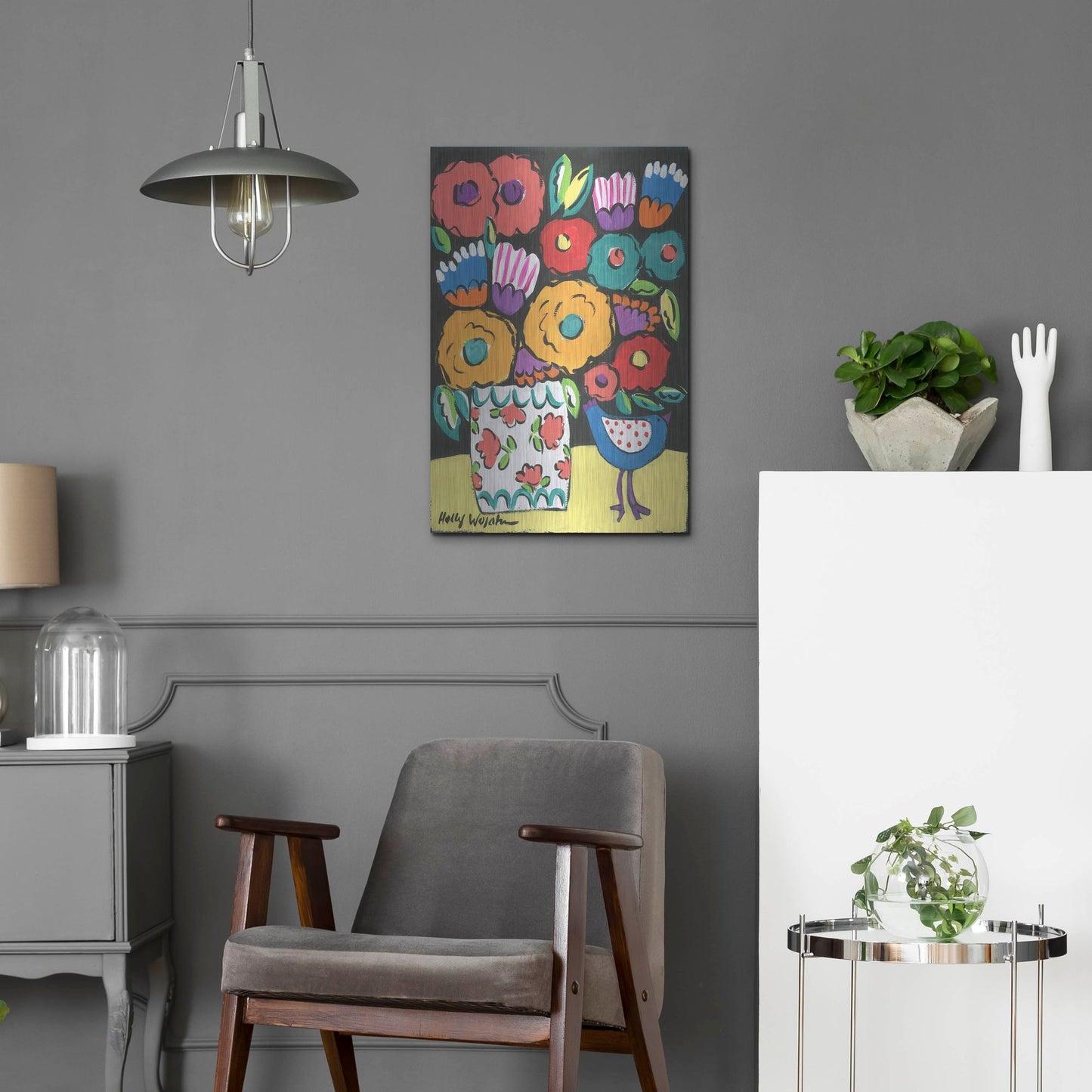 Luxe Metal Art 'Wild Flowers' by Holly Wojhan, Metal Wall Art,16x24