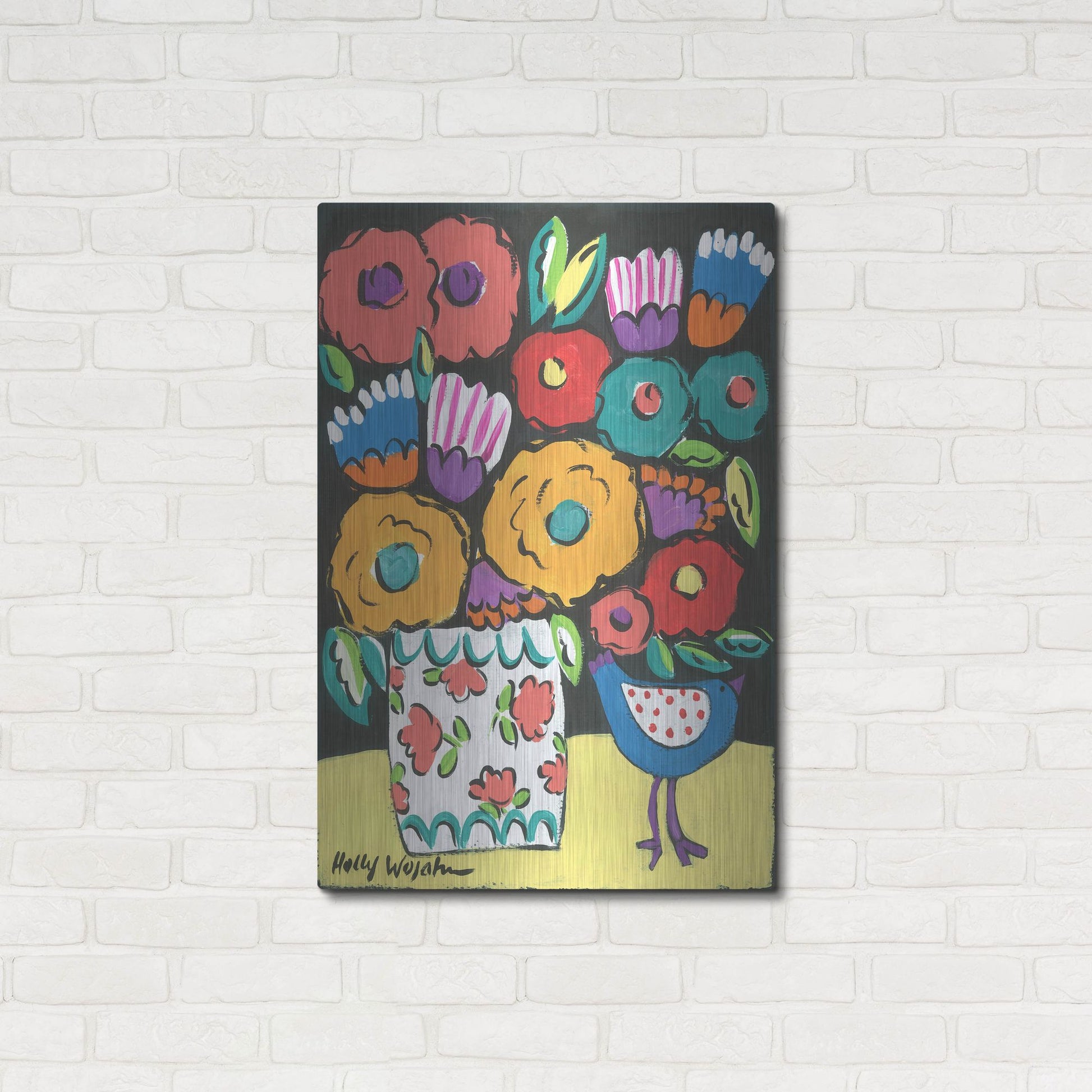 Luxe Metal Art 'Wild Flowers' by Holly Wojhan, Metal Wall Art,24x36