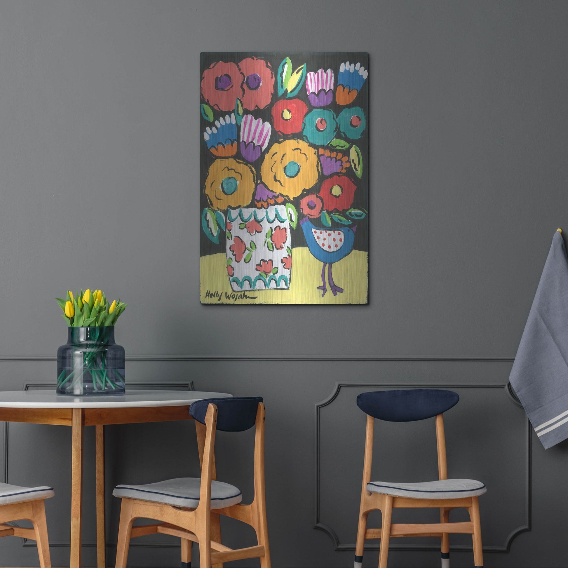 Luxe Metal Art 'Wild Flowers' by Holly Wojhan, Metal Wall Art,24x36