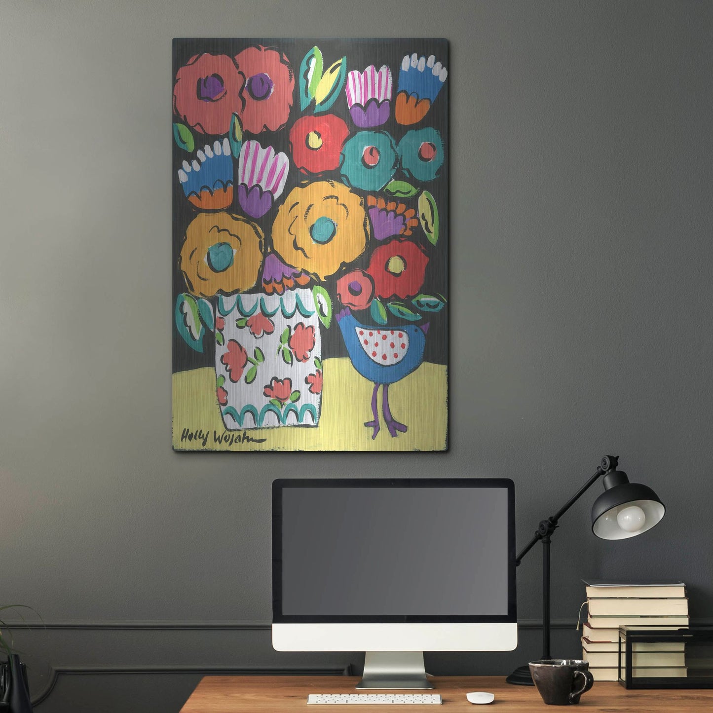 Luxe Metal Art 'Wild Flowers' by Holly Wojhan, Metal Wall Art,24x36