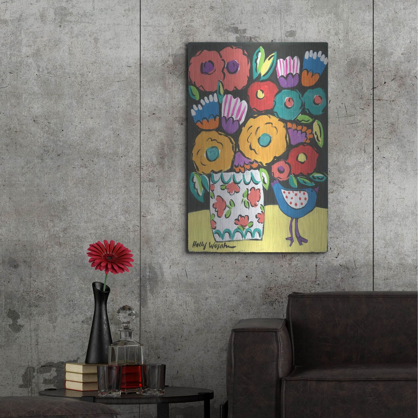 Luxe Metal Art 'Wild Flowers' by Holly Wojhan, Metal Wall Art,24x36