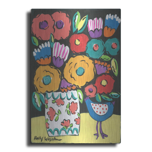 Luxe Metal Art 'Wild Flowers' by Holly Wojhan, Metal Wall Art