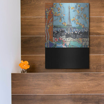 Luxe Metal Art 'Eiffel Tower I' by Holly Wojhan, Metal Wall Art,12x16