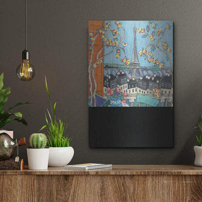 Luxe Metal Art 'Eiffel Tower I' by Holly Wojhan, Metal Wall Art,12x16