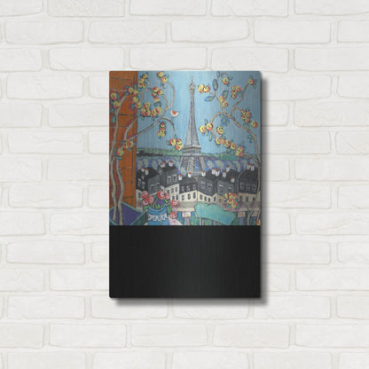 Luxe Metal Art 'Eiffel Tower I' by Holly Wojhan, Metal Wall Art,16x24