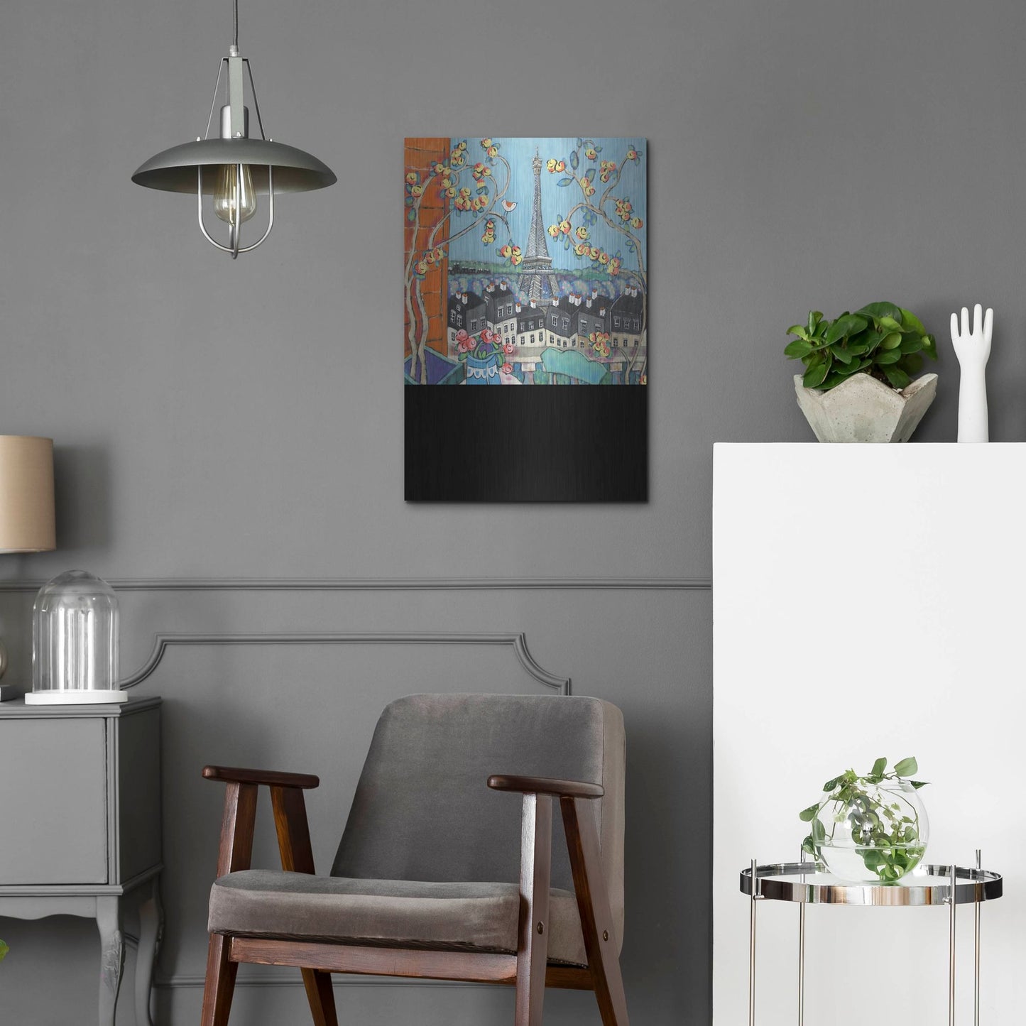 Luxe Metal Art 'Eiffel Tower I' by Holly Wojhan, Metal Wall Art,16x24