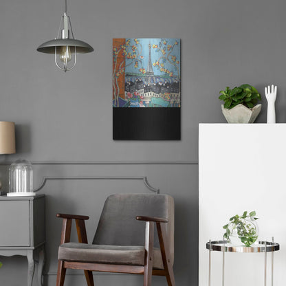 Luxe Metal Art 'Eiffel Tower I' by Holly Wojhan, Metal Wall Art,16x24