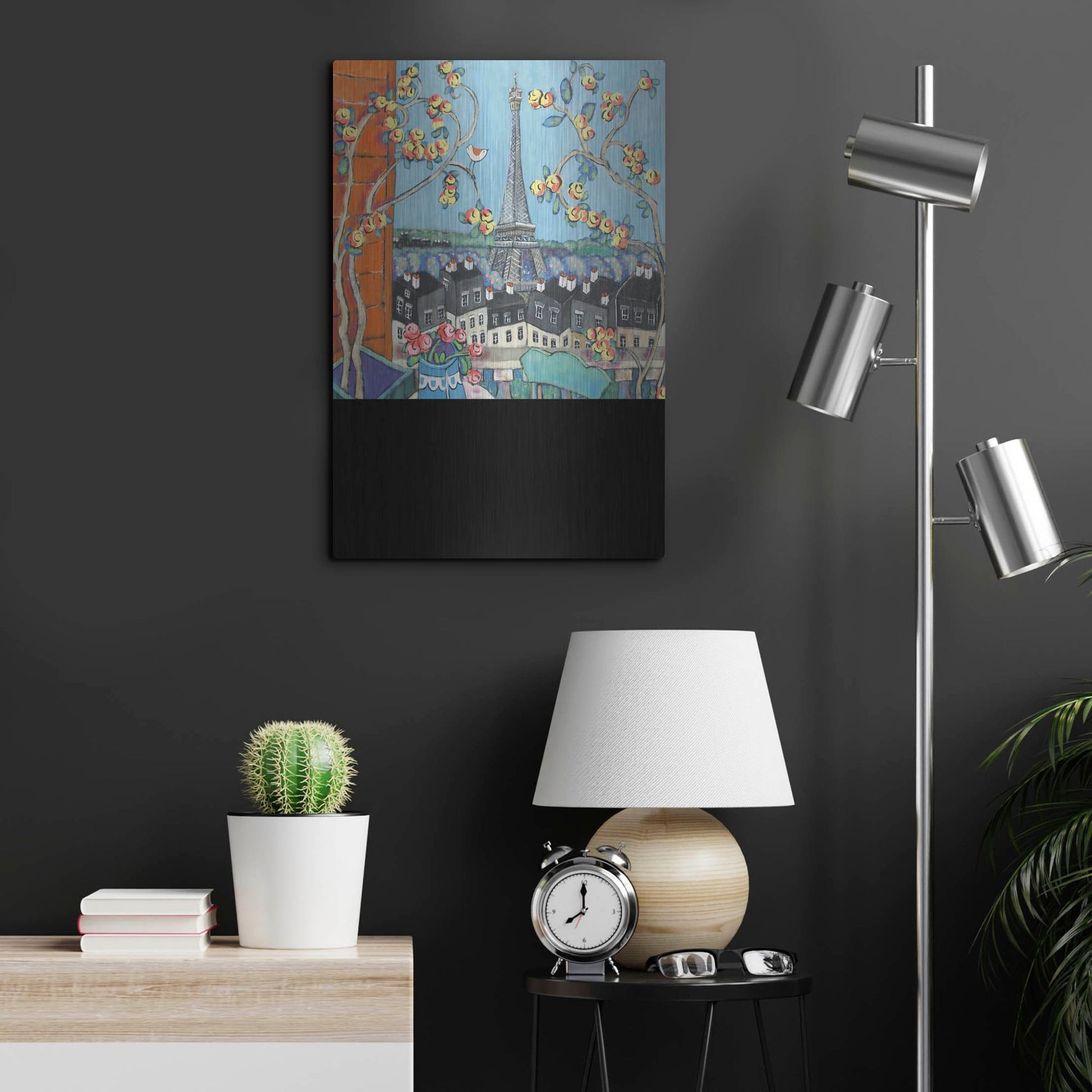 Luxe Metal Art 'Eiffel Tower I' by Holly Wojhan, Metal Wall Art,16x24