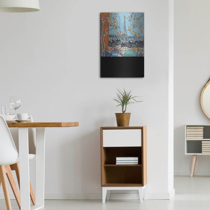 Luxe Metal Art 'Eiffel Tower I' by Holly Wojhan, Metal Wall Art,16x24