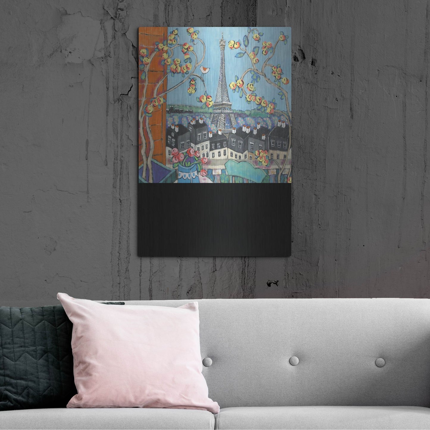 Luxe Metal Art 'Eiffel Tower I' by Holly Wojhan, Metal Wall Art,24x36