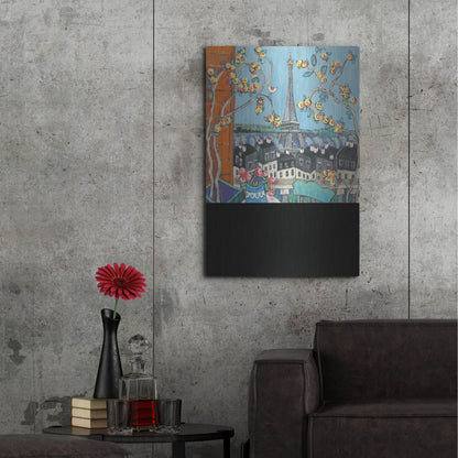 Luxe Metal Art 'Eiffel Tower I' by Holly Wojhan, Metal Wall Art,24x36
