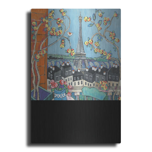 Luxe Metal Art 'Eiffel Tower I' by Holly Wojhan, Metal Wall Art