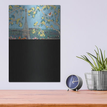 Luxe Metal Art 'Eiffel Tower II' by Holly Wojhan, Metal Wall Art,12x16