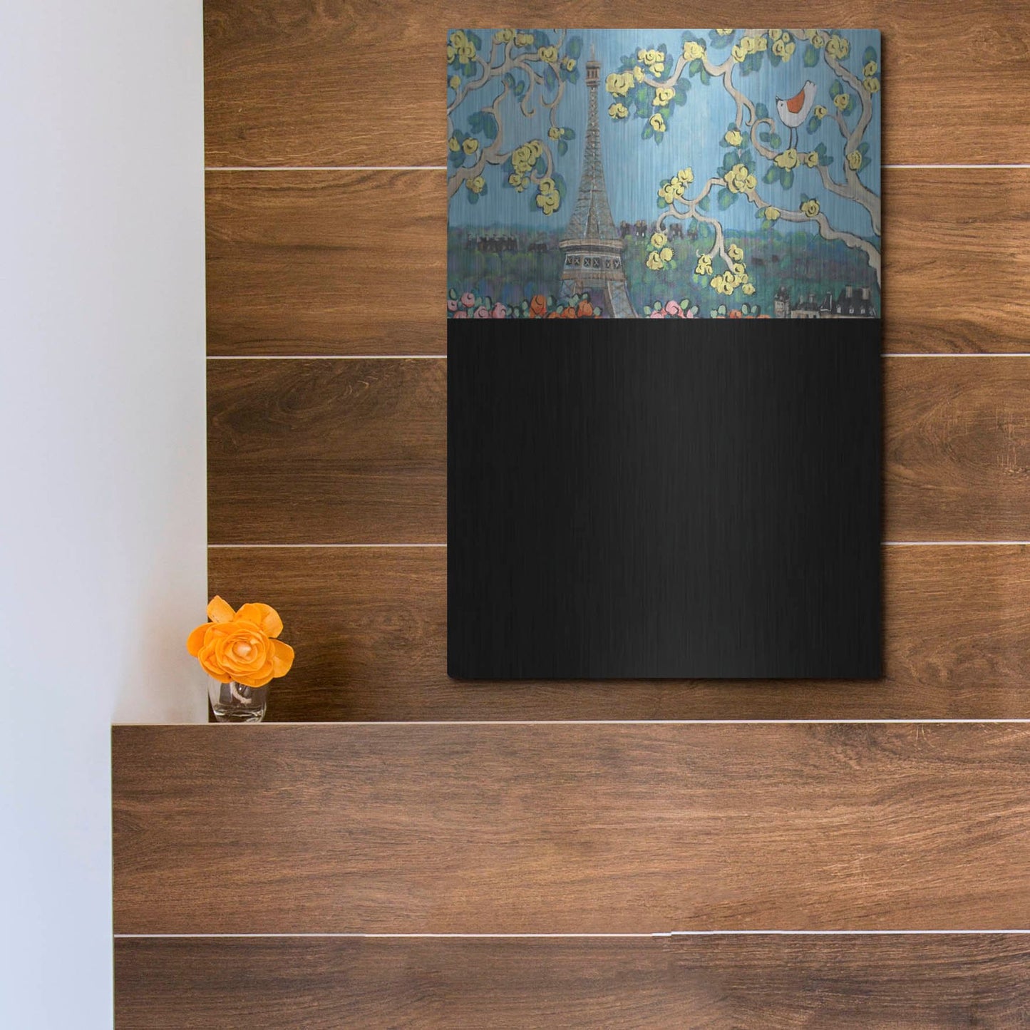 Luxe Metal Art 'Eiffel Tower II' by Holly Wojhan, Metal Wall Art,12x16