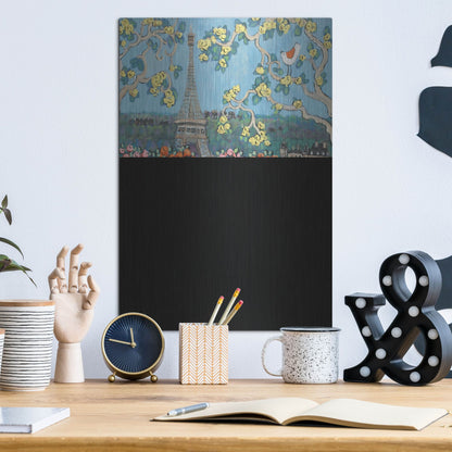 Luxe Metal Art 'Eiffel Tower II' by Holly Wojhan, Metal Wall Art,12x16