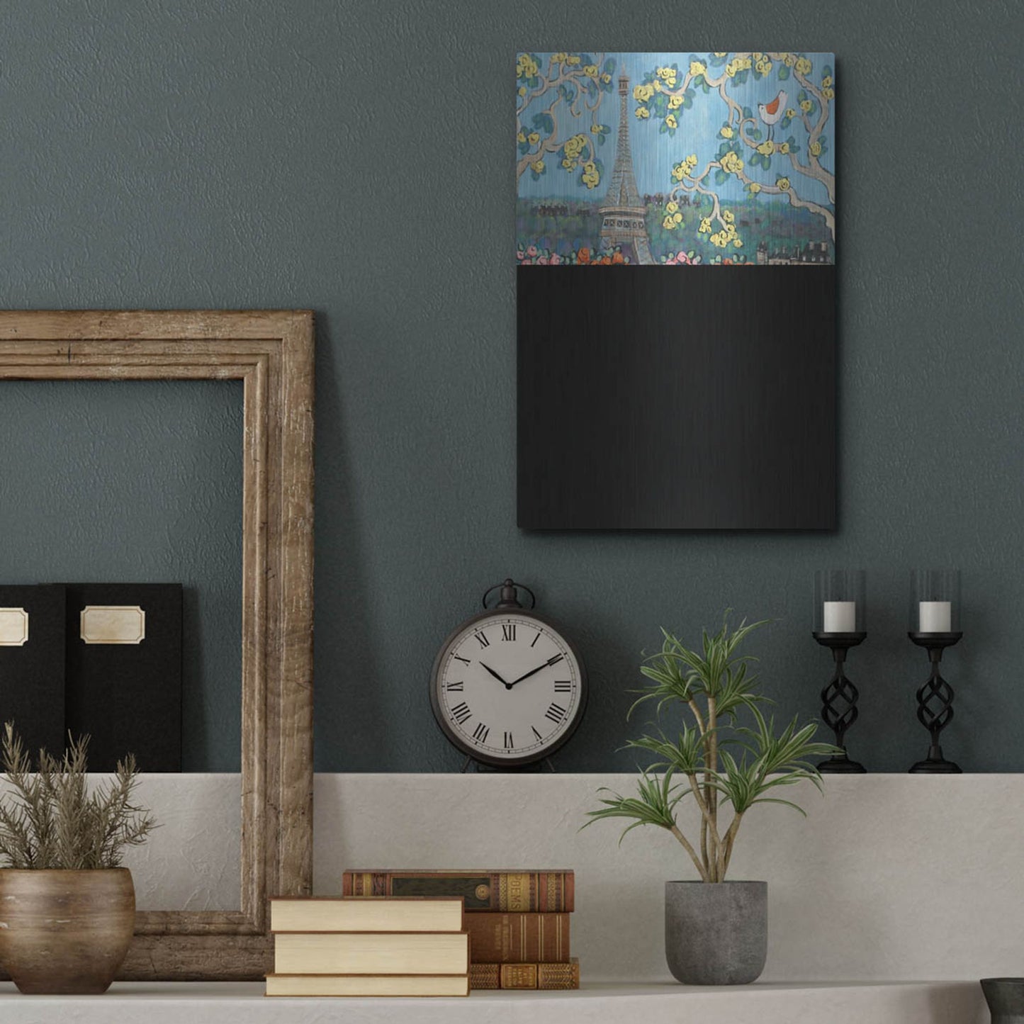 Luxe Metal Art 'Eiffel Tower II' by Holly Wojhan, Metal Wall Art,12x16