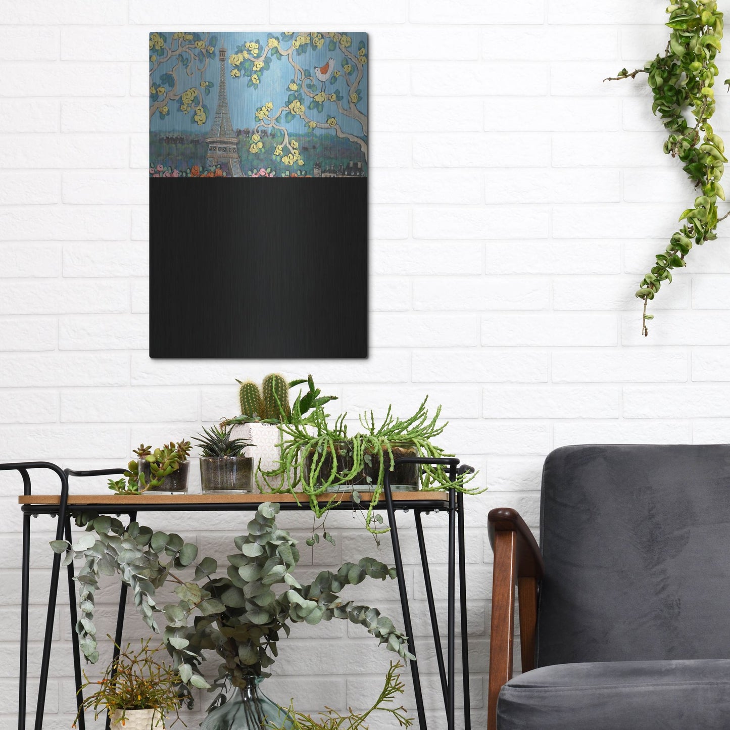 Luxe Metal Art 'Eiffel Tower II' by Holly Wojhan, Metal Wall Art,12x16