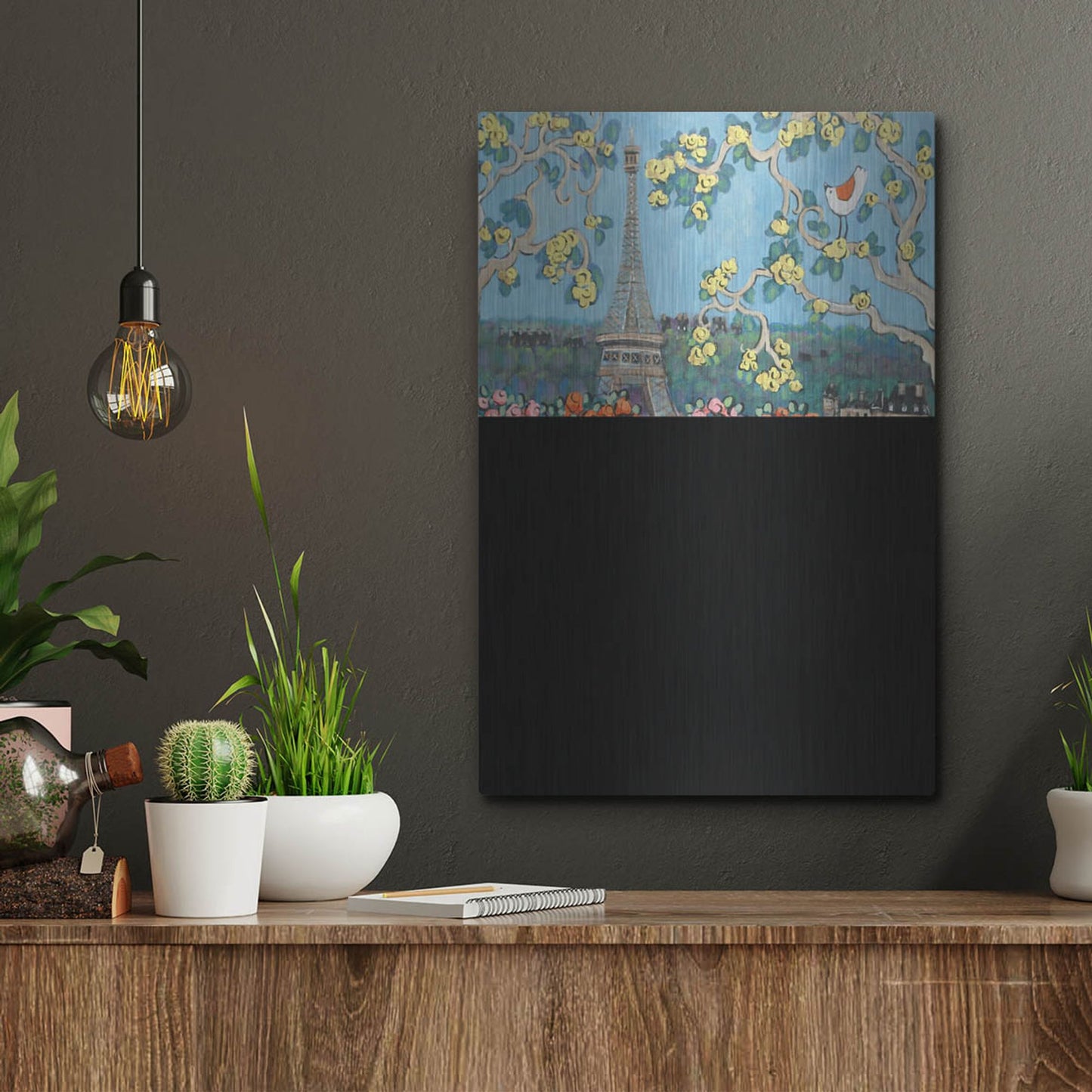 Luxe Metal Art 'Eiffel Tower II' by Holly Wojhan, Metal Wall Art,12x16