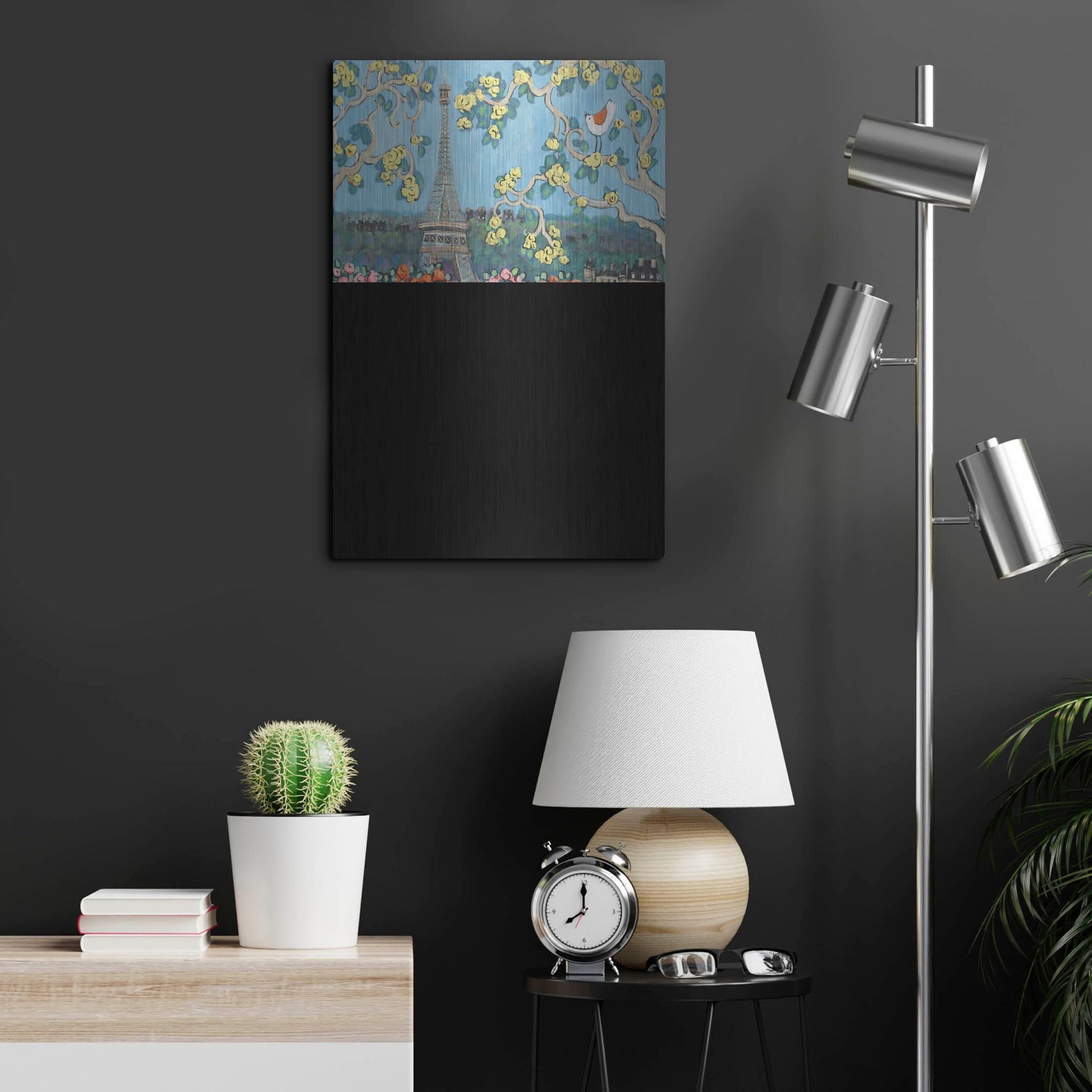 Luxe Metal Art 'Eiffel Tower II' by Holly Wojhan, Metal Wall Art,16x24