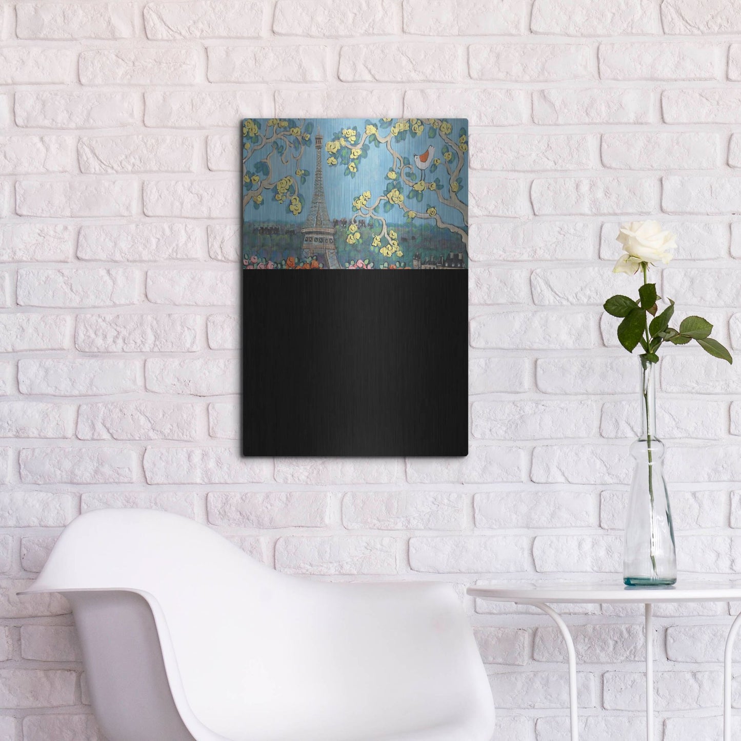 Luxe Metal Art 'Eiffel Tower II' by Holly Wojhan, Metal Wall Art,16x24