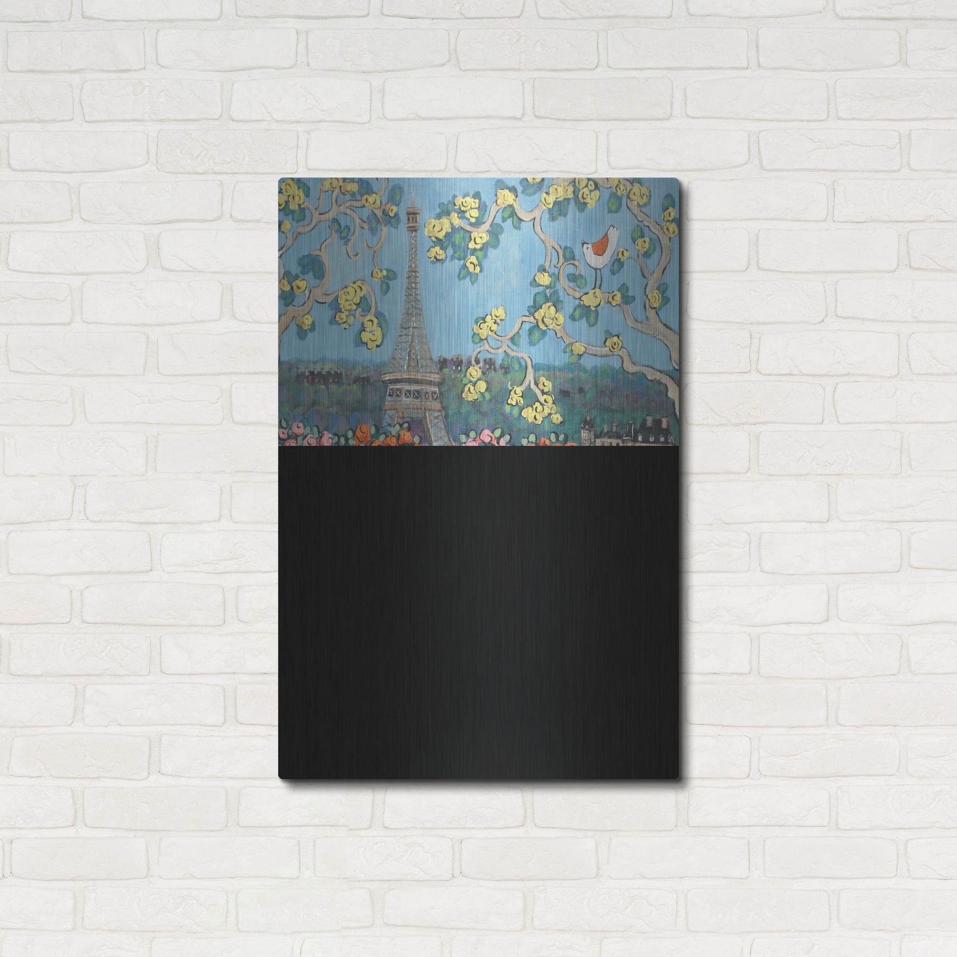 Luxe Metal Art 'Eiffel Tower II' by Holly Wojhan, Metal Wall Art,24x36