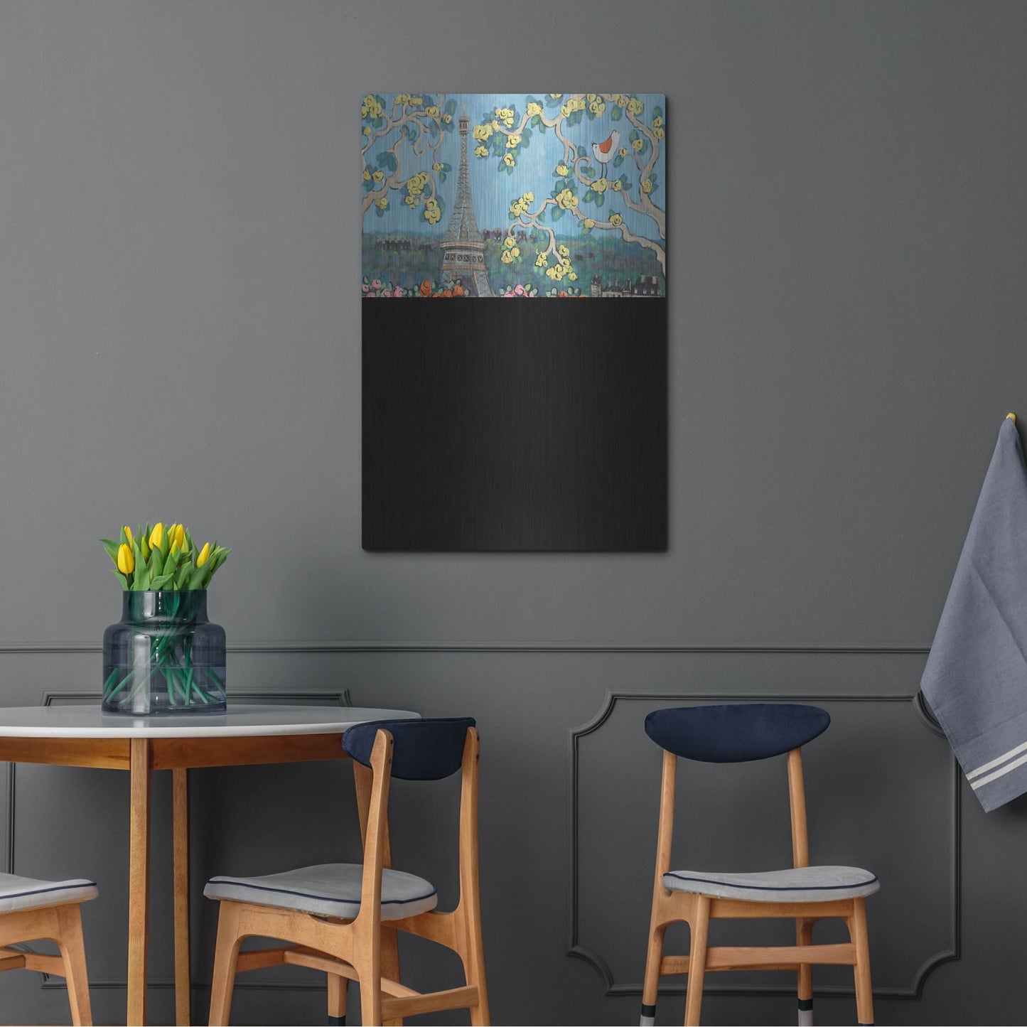 Luxe Metal Art 'Eiffel Tower II' by Holly Wojhan, Metal Wall Art,24x36