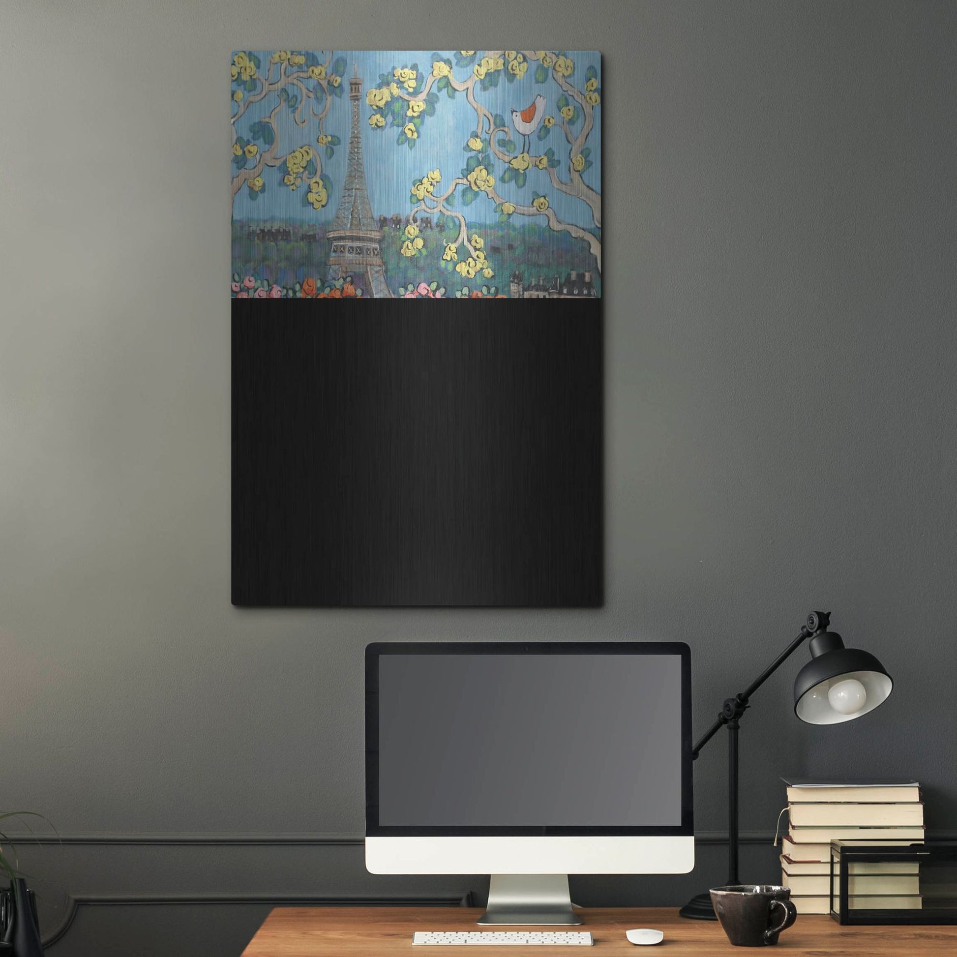 Luxe Metal Art 'Eiffel Tower II' by Holly Wojhan, Metal Wall Art,24x36