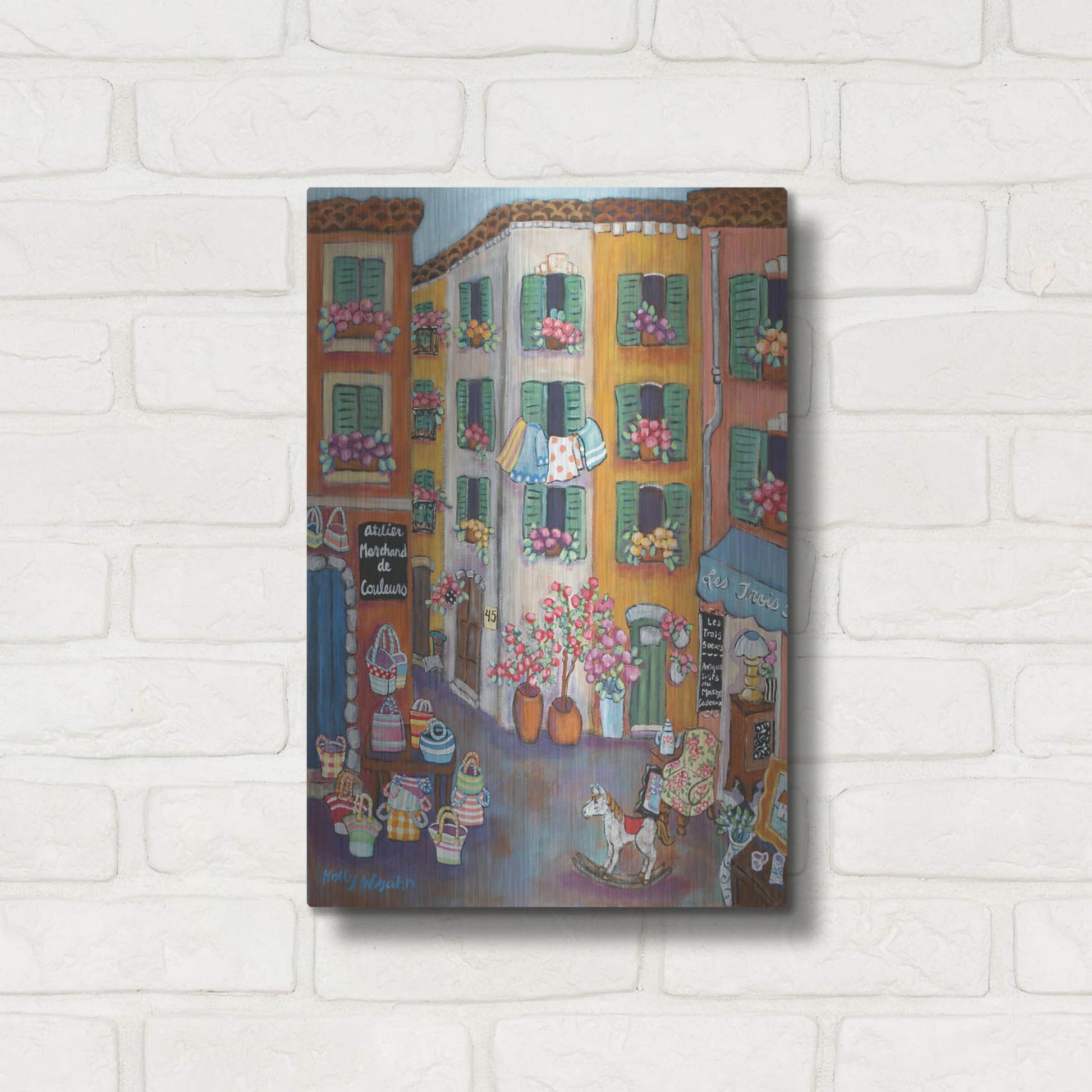 Luxe Metal Art 'Vieux Ville' by Holly Wojhan, Metal Wall Art,12x16