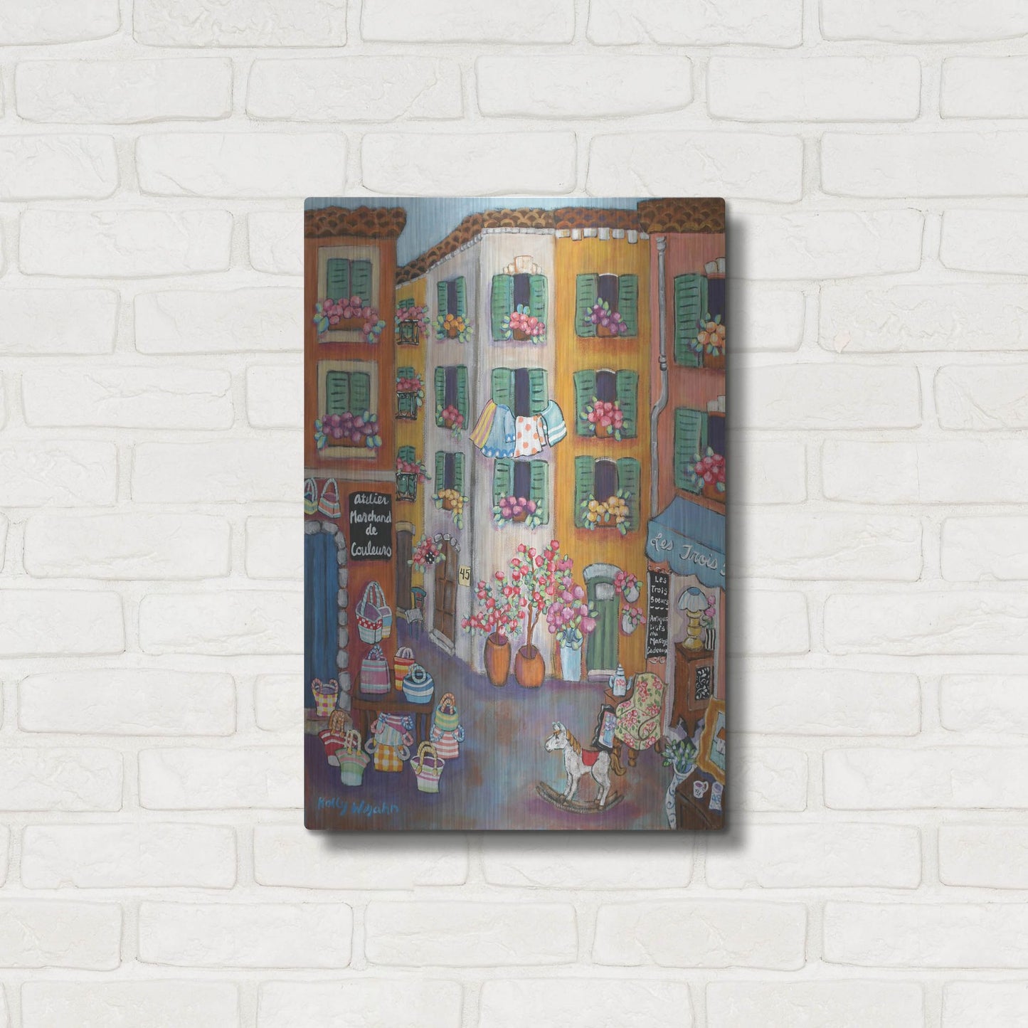 Luxe Metal Art 'Vieux Ville' by Holly Wojhan, Metal Wall Art,16x24