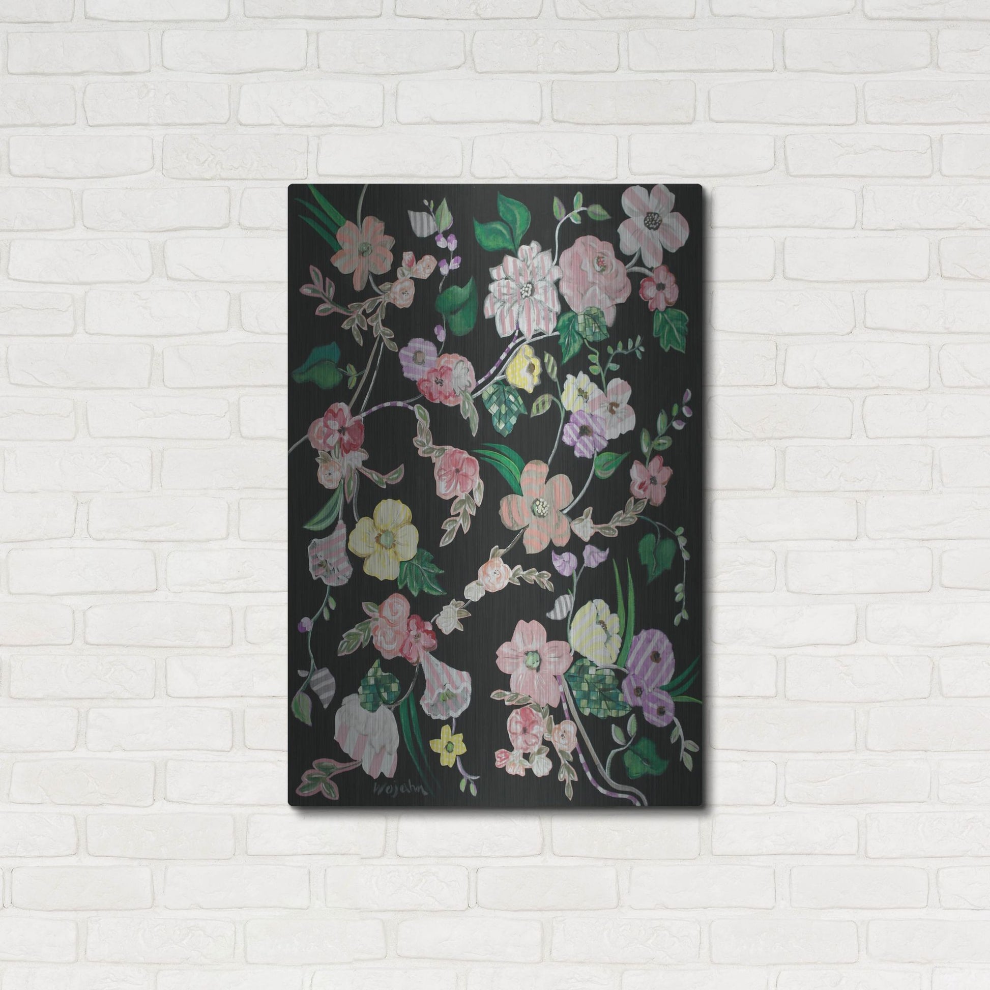 Luxe Metal Art 'Flowerness' by Holly Wojhan, Metal Wall Art,24x36