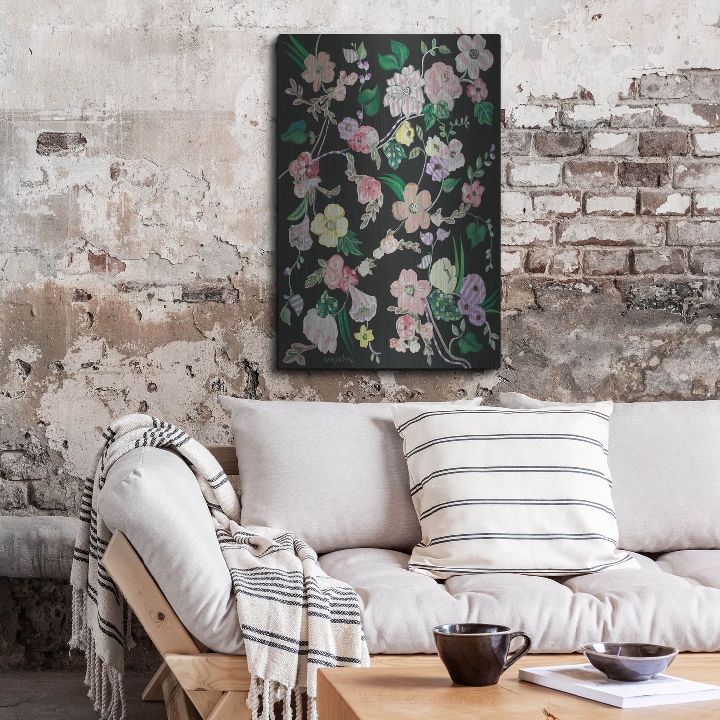 Luxe Metal Art 'Flowerness' by Holly Wojhan, Metal Wall Art,24x36