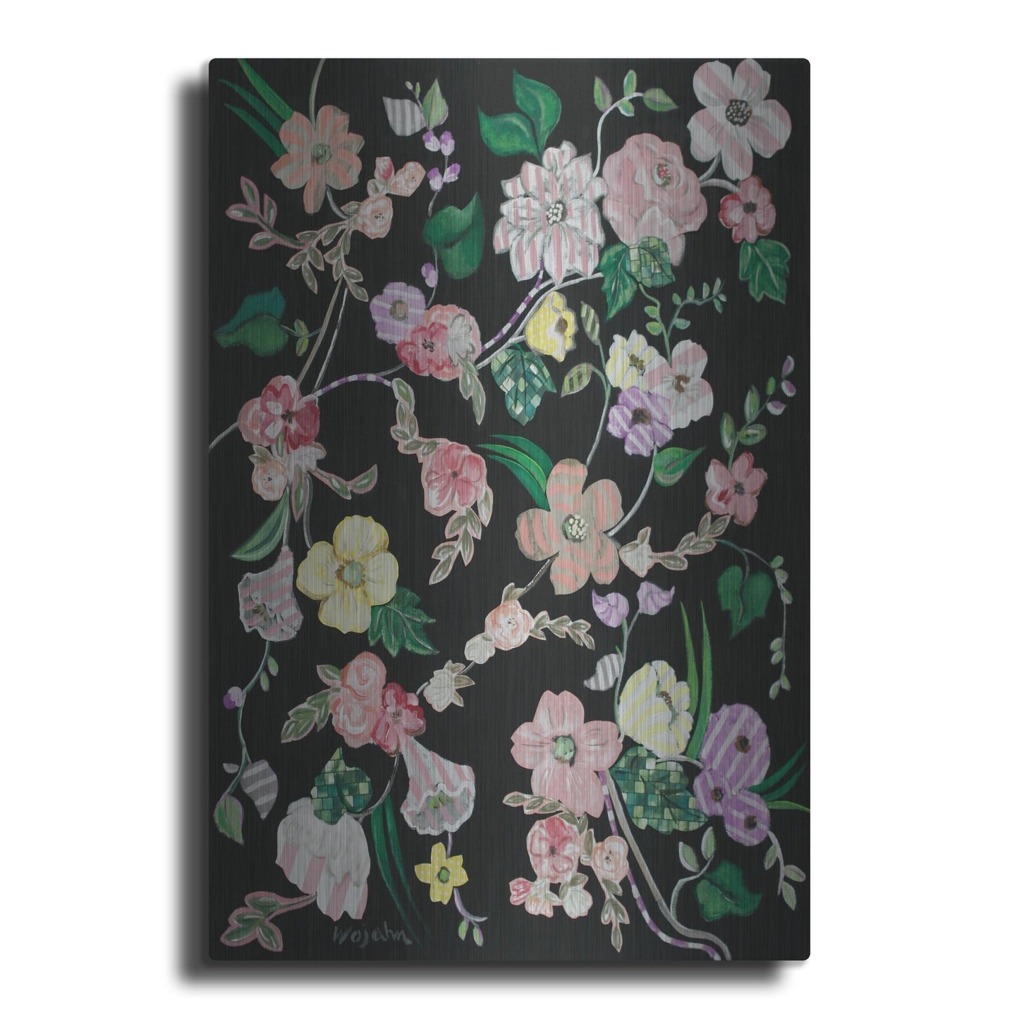 Luxe Metal Art 'Flowerness' by Holly Wojhan, Metal Wall Art