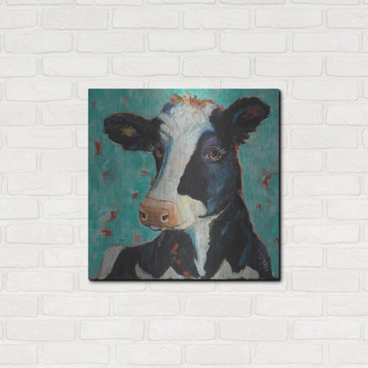 Luxe Metal Art 'Looking for Jersey Milk' by Holly Wojhan, Metal Wall Art,24x24
