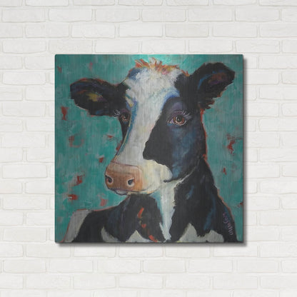 Luxe Metal Art 'Looking for Jersey Milk' by Holly Wojhan, Metal Wall Art,36x36