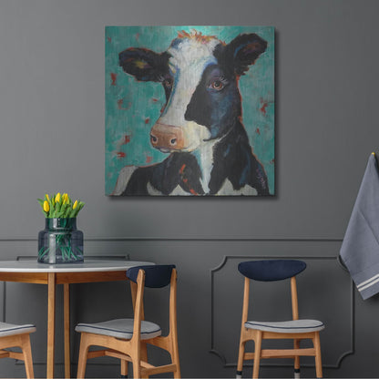 Luxe Metal Art 'Looking for Jersey Milk' by Holly Wojhan, Metal Wall Art,36x36