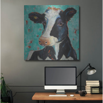 Luxe Metal Art 'Looking for Jersey Milk' by Holly Wojhan, Metal Wall Art,36x36