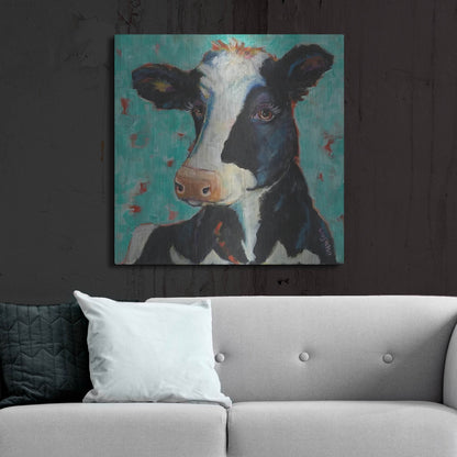 Luxe Metal Art 'Looking for Jersey Milk' by Holly Wojhan, Metal Wall Art,36x36