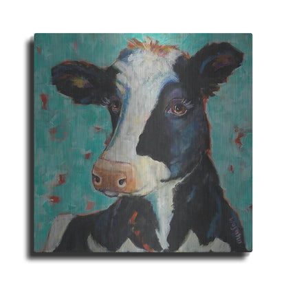 Luxe Metal Art 'Looking for Jersey Milk' by Holly Wojhan, Metal Wall Art