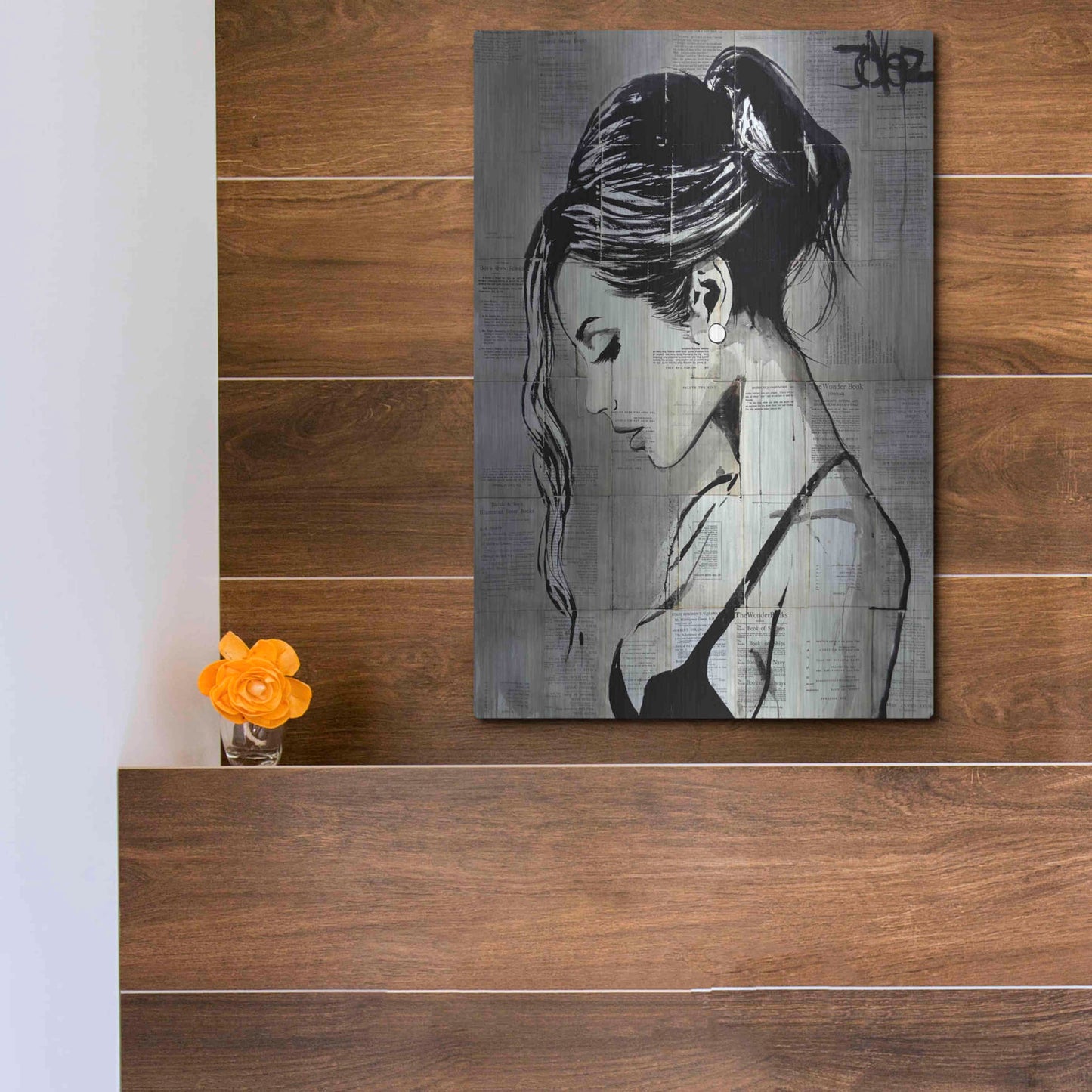 Luxe Metal Art 'Being' by Loui Jover, Metal Wall Art,12x16