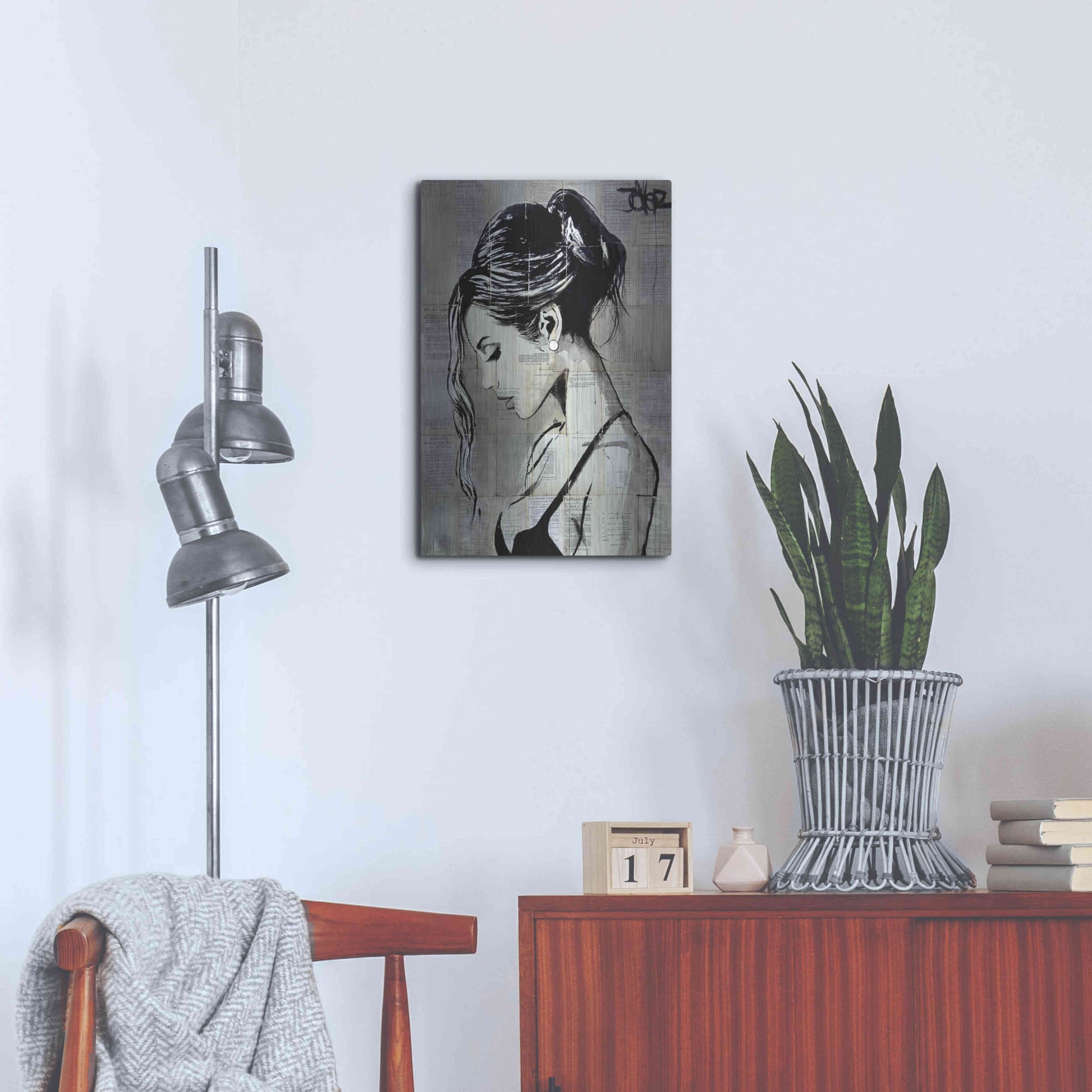 Luxe Metal Art 'Being' by Loui Jover, Metal Wall Art,16x24