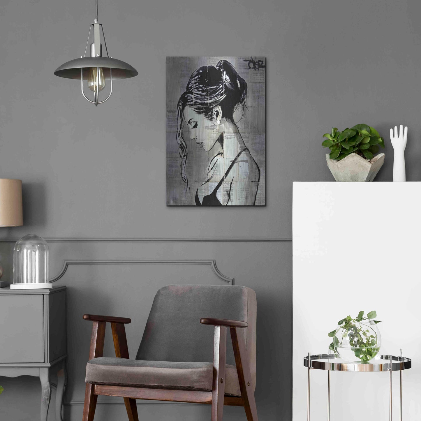 Luxe Metal Art 'Being' by Loui Jover, Metal Wall Art,16x24