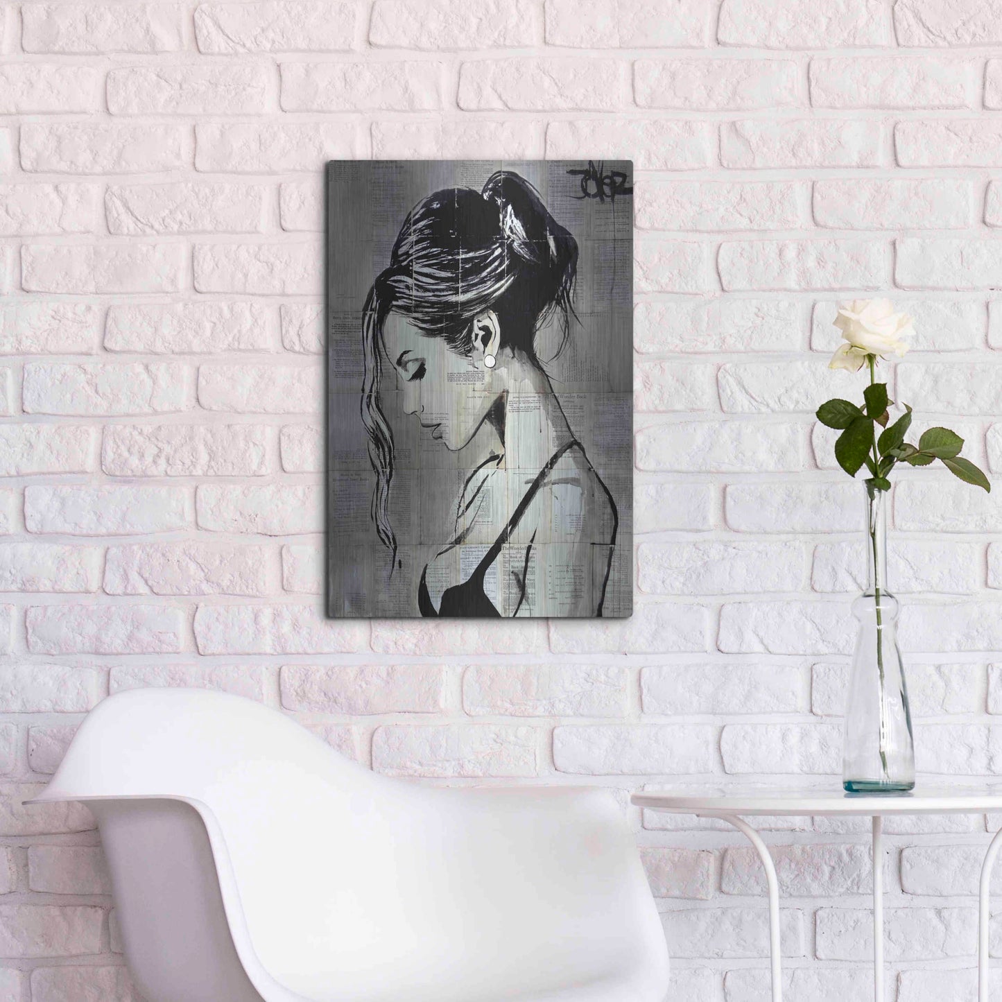 Luxe Metal Art 'Being' by Loui Jover, Metal Wall Art,16x24