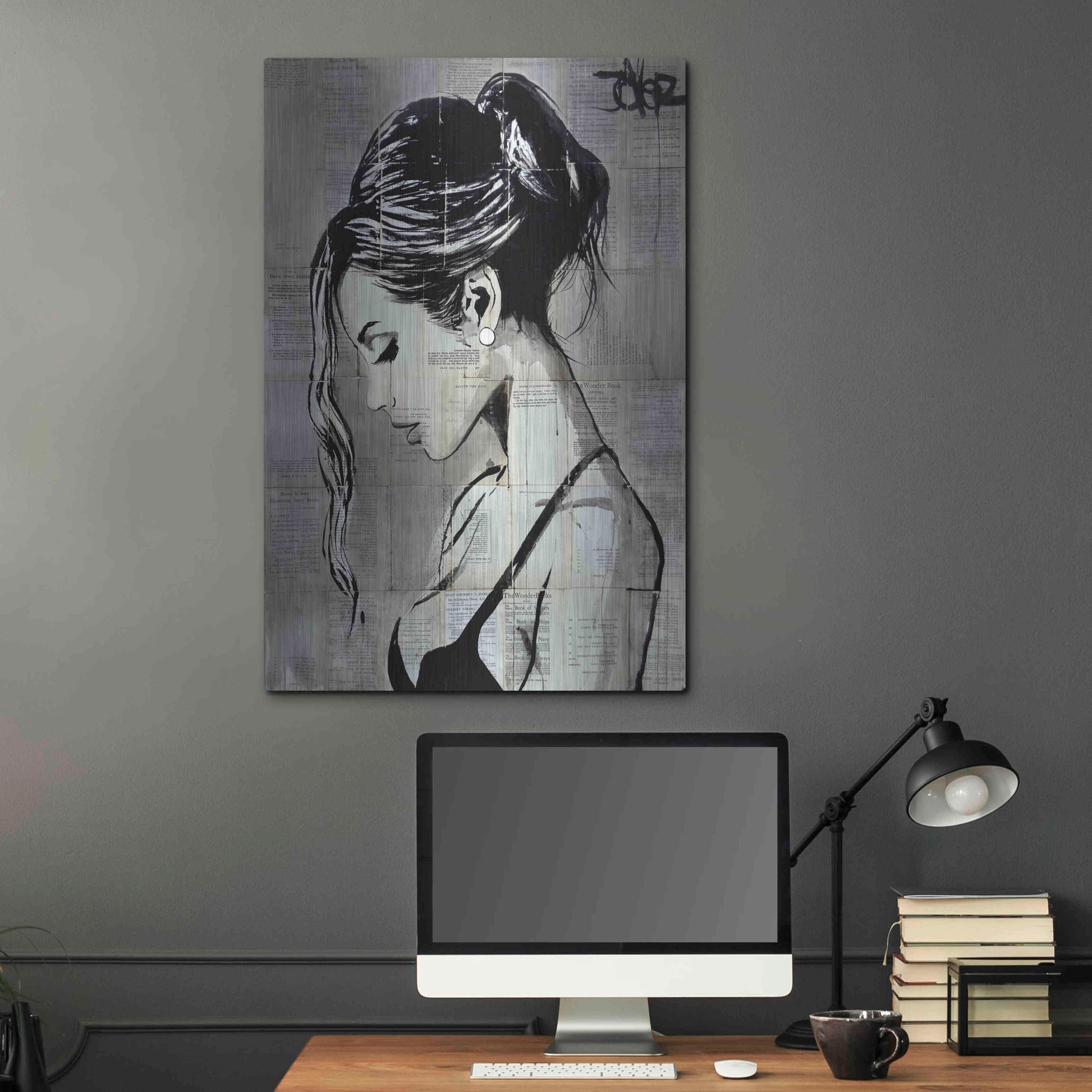 Luxe Metal Art 'Being' by Loui Jover, Metal Wall Art,24x36