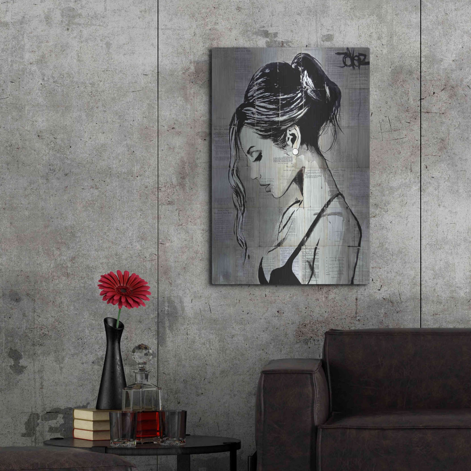 Luxe Metal Art 'Being' by Loui Jover, Metal Wall Art,24x36